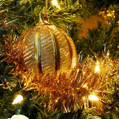 Striped ball ornament